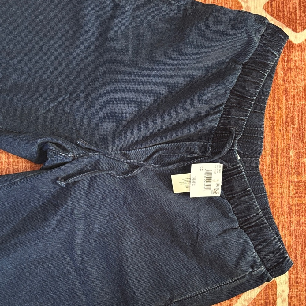 American Eagle wide leg draw string nwt! Navy Relaxed-Fit Pant - Picture 3 of 8
